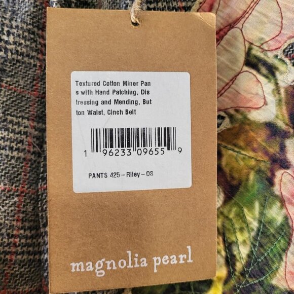 NWT MAGNOLIA PEARL PANTS 425 Applique Flower Miner Pink Floral Riley Black - Picture 6 of 6